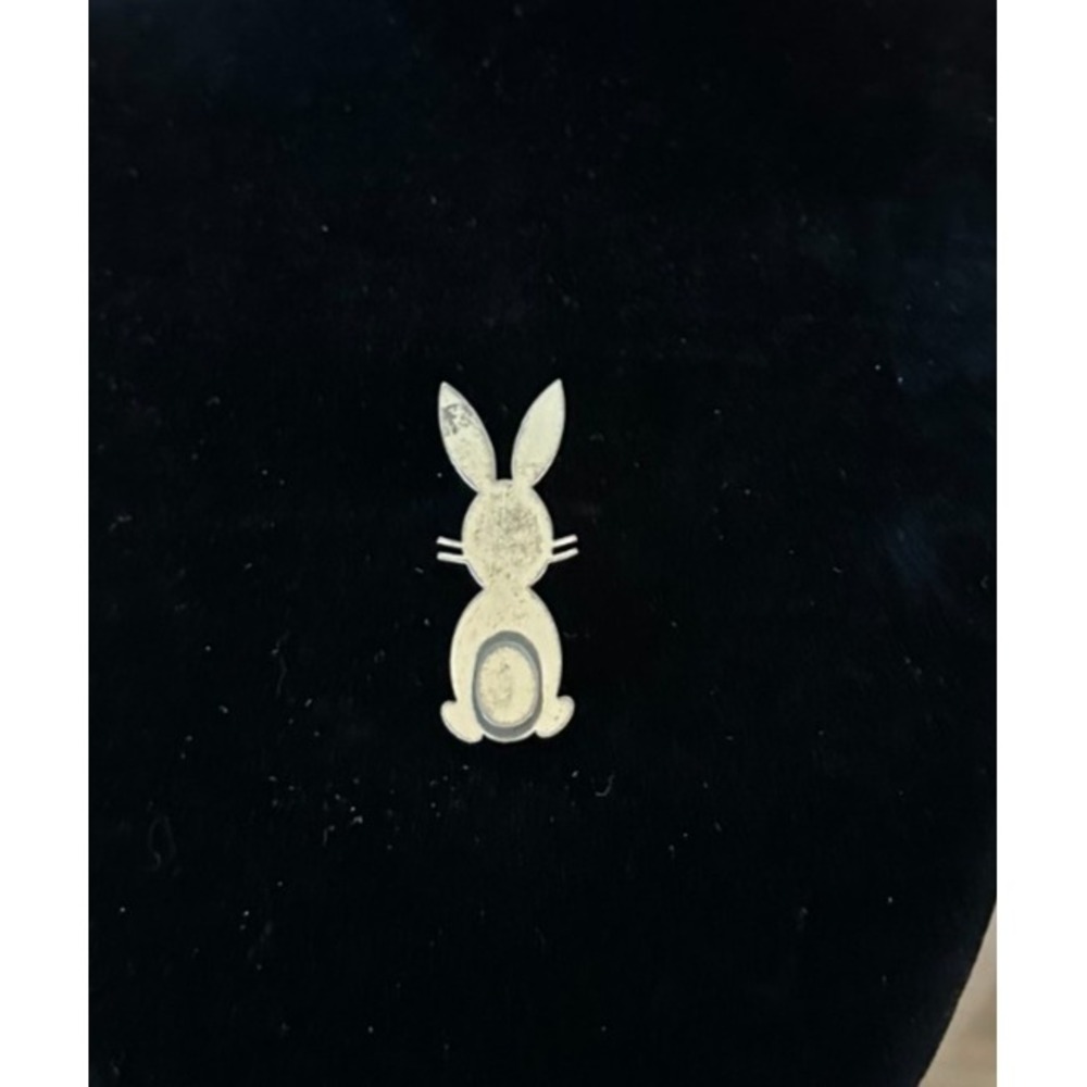 Vintage Signed BEAUCRAFT Sterling Silver Whimsical Bunny Rabbit Brooch Adorable‎